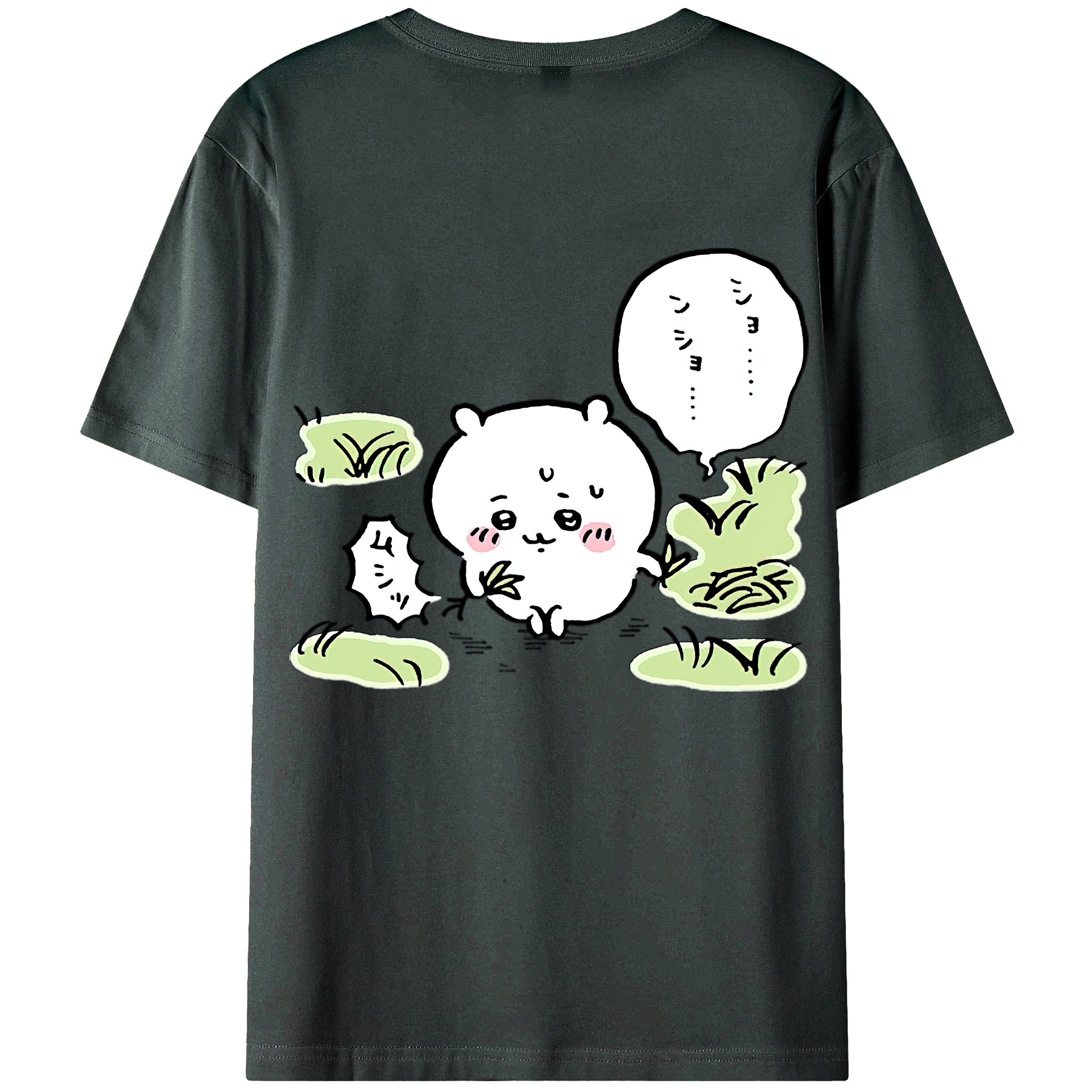 （画像用） ちいかわ ちいかわ Chii-kawa chiikawa 綿100％ メンズ半袖Tシャツ（バックプリント） 通気性